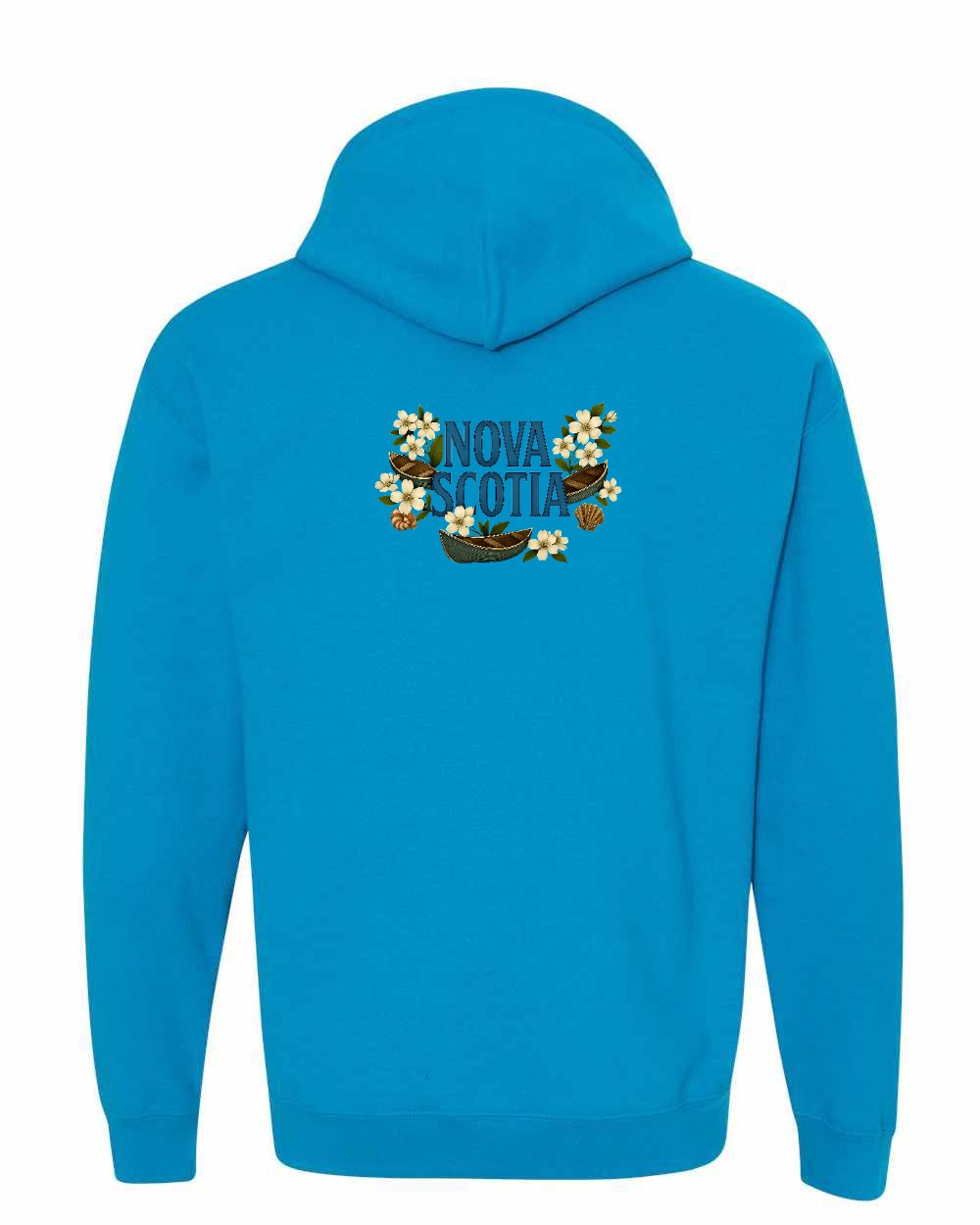 NS Flowers Left Chest and Back Pullover Hoodie - Unisex