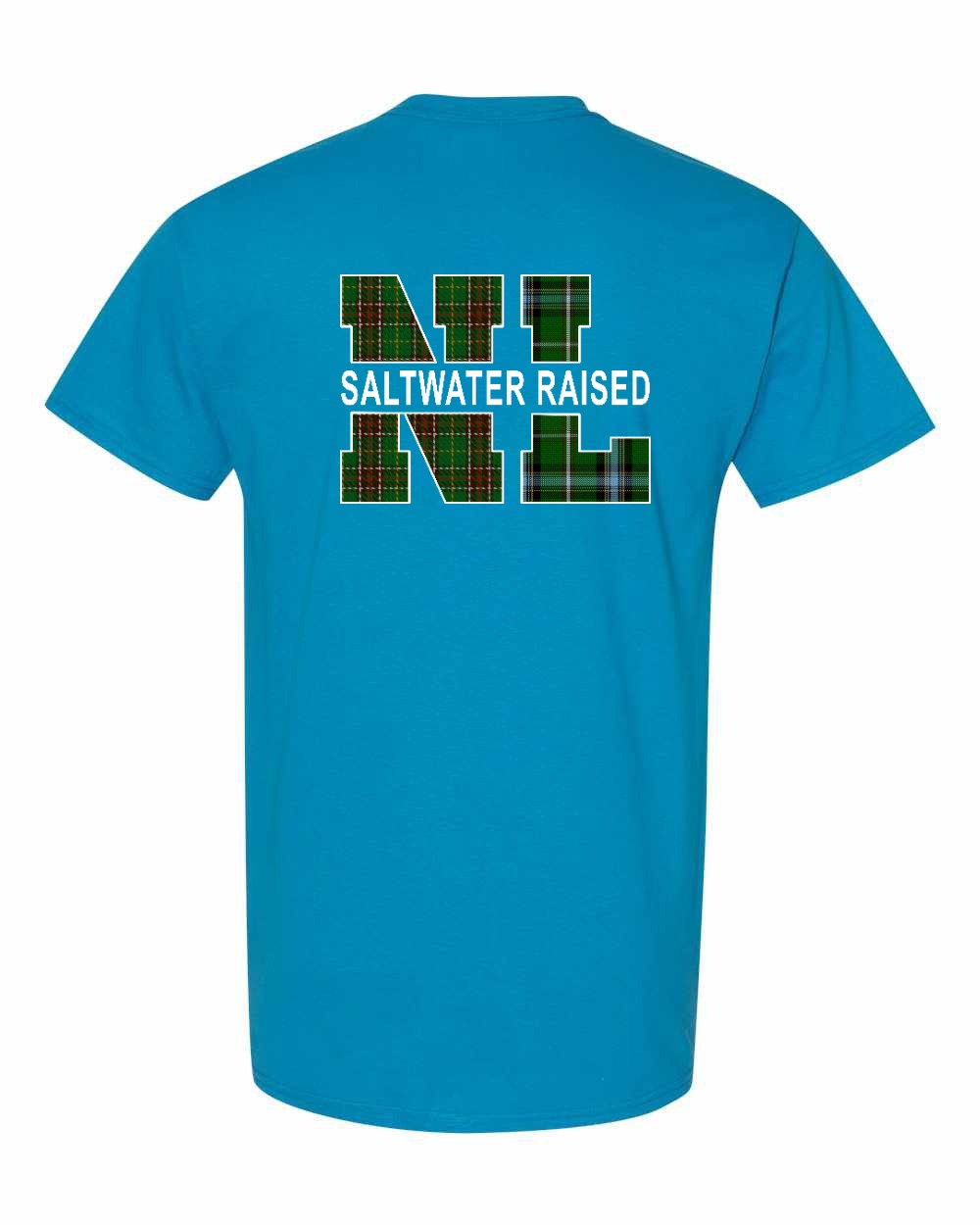 NFLD and Labrador Saltwater Raised Left Chest and Back Men's Tee