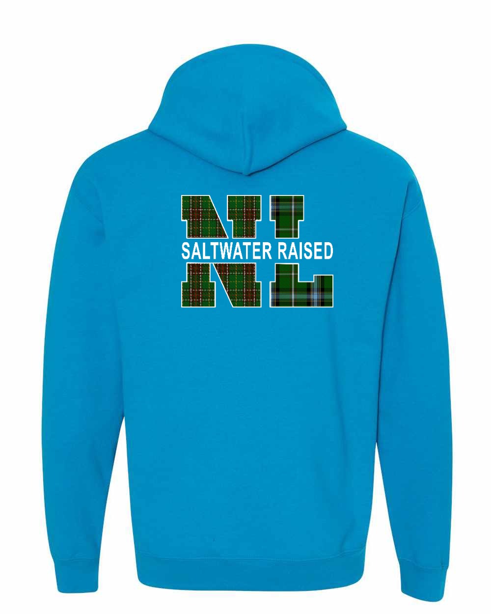 NFLD and Labrador Saltwater Raised Left Chest and Back Pullover Hoodie - Unisex