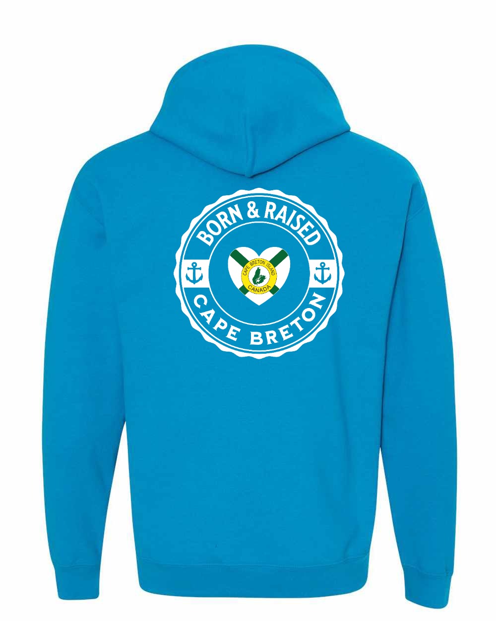 Born and Raised CB Heart Flag Left Chest & Back Pullover Hoodie - Unisex