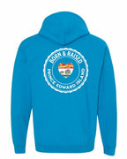 Born and Raised PEI Heart Flag Left Chest & Back Pullover Hoodie - Unisex