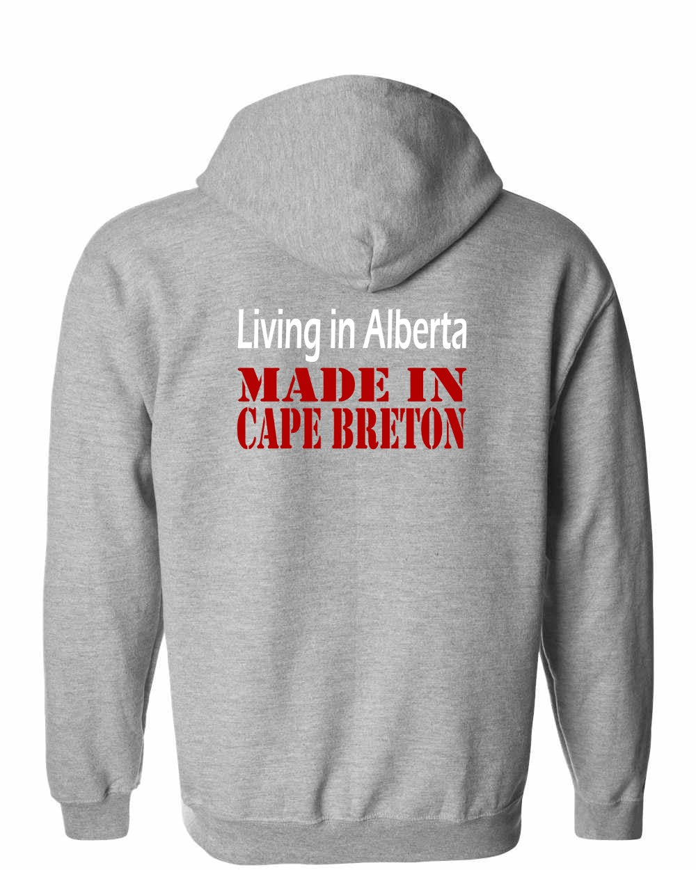 Living Alberta Made in Cape Breton Left Chest and Back Zip Hoodie