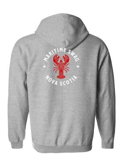 Maritime Swag Nova Scotia Mandala Red Lobster Left Chest and Back zip-hoodie