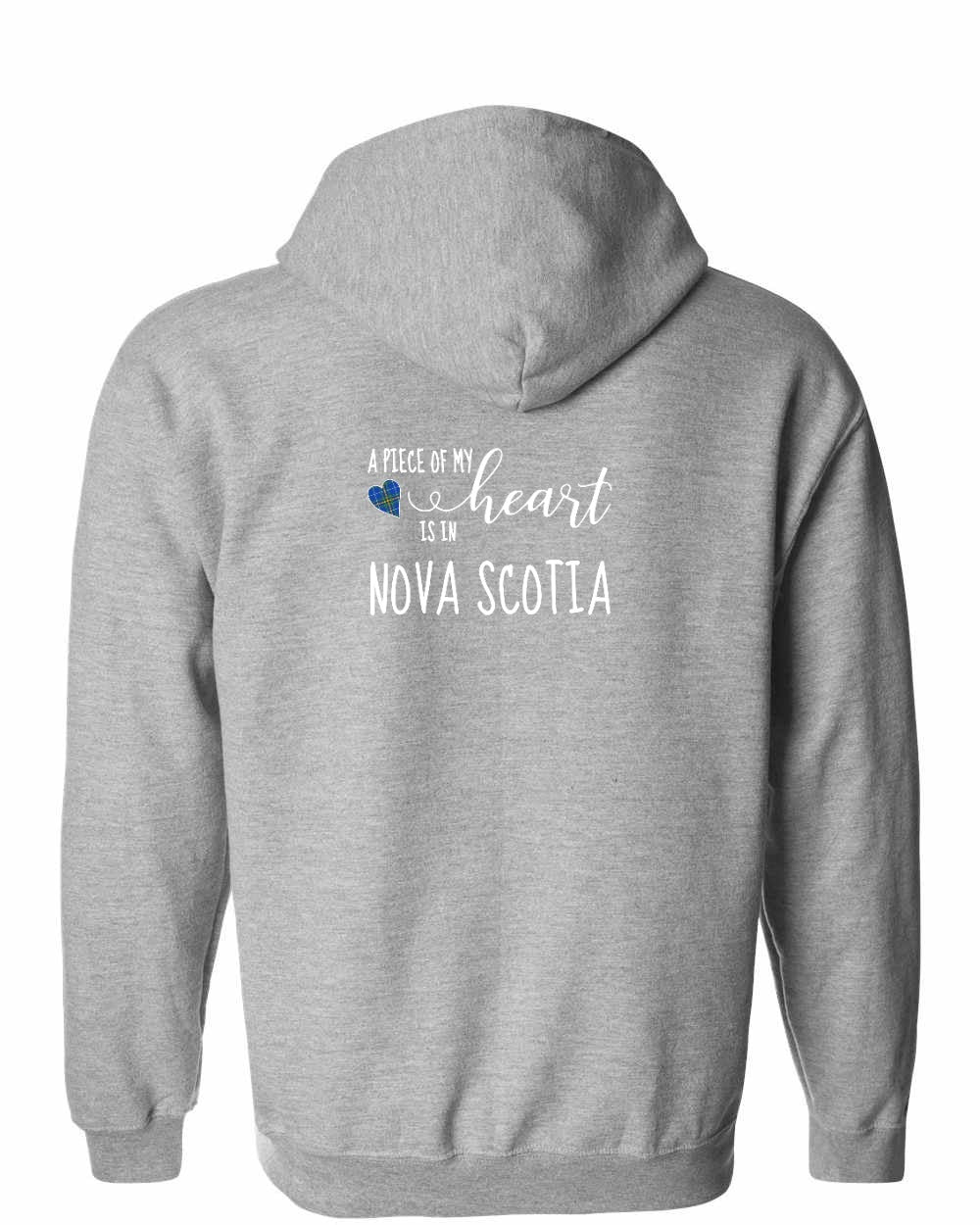A piece of My heart in Nova Scotia (Tartan Heart) Left Chest and Back zip-hoodie