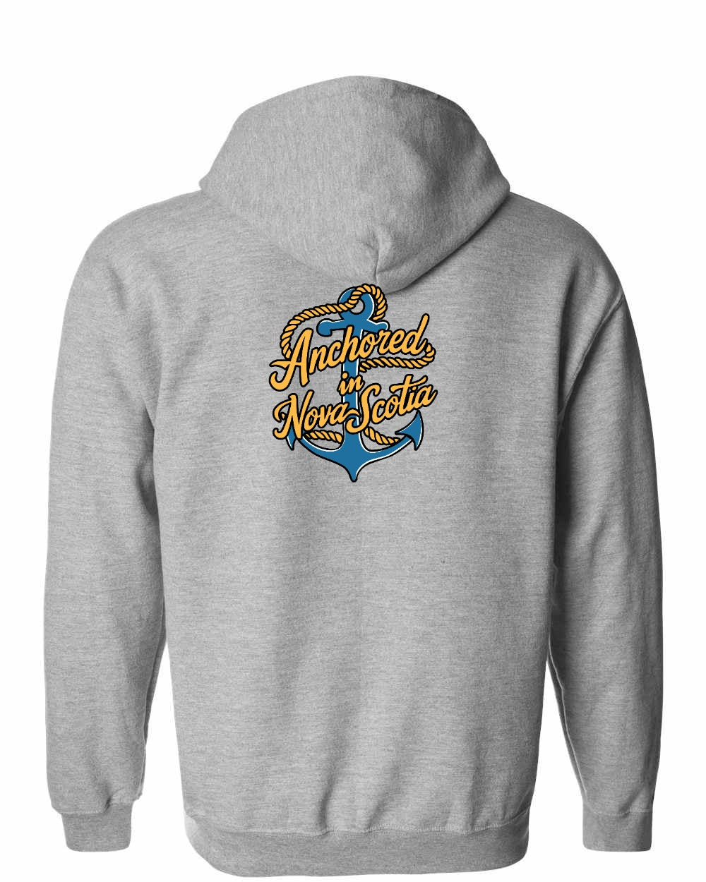 Anchored in NS (New Design) Left Chest and Back Zip Hoodie - Unisex