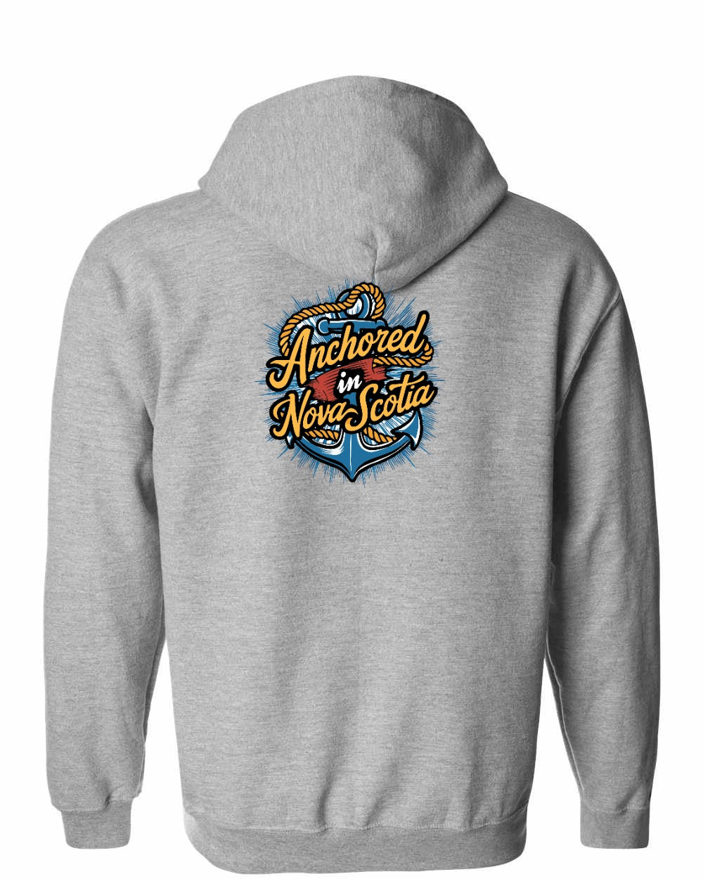 Anchored In NS (Old Design) Left Chest and Back Zip Hoodie - Unisex