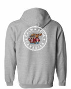 Calm Cool Moose and Beaver Left Chest and Back Zip Hoodie - Gildan Canada (sewn Internationally) - Unisex