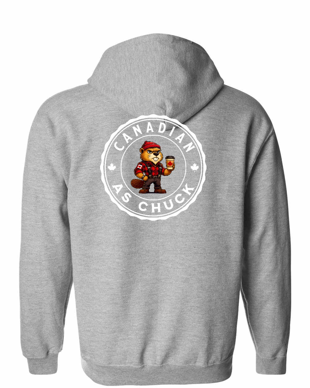 CDN as Chuck Male Beaver Left Chest and Back Zip Hoodie - Gildan Canada (sewn Internationally) - Unisex