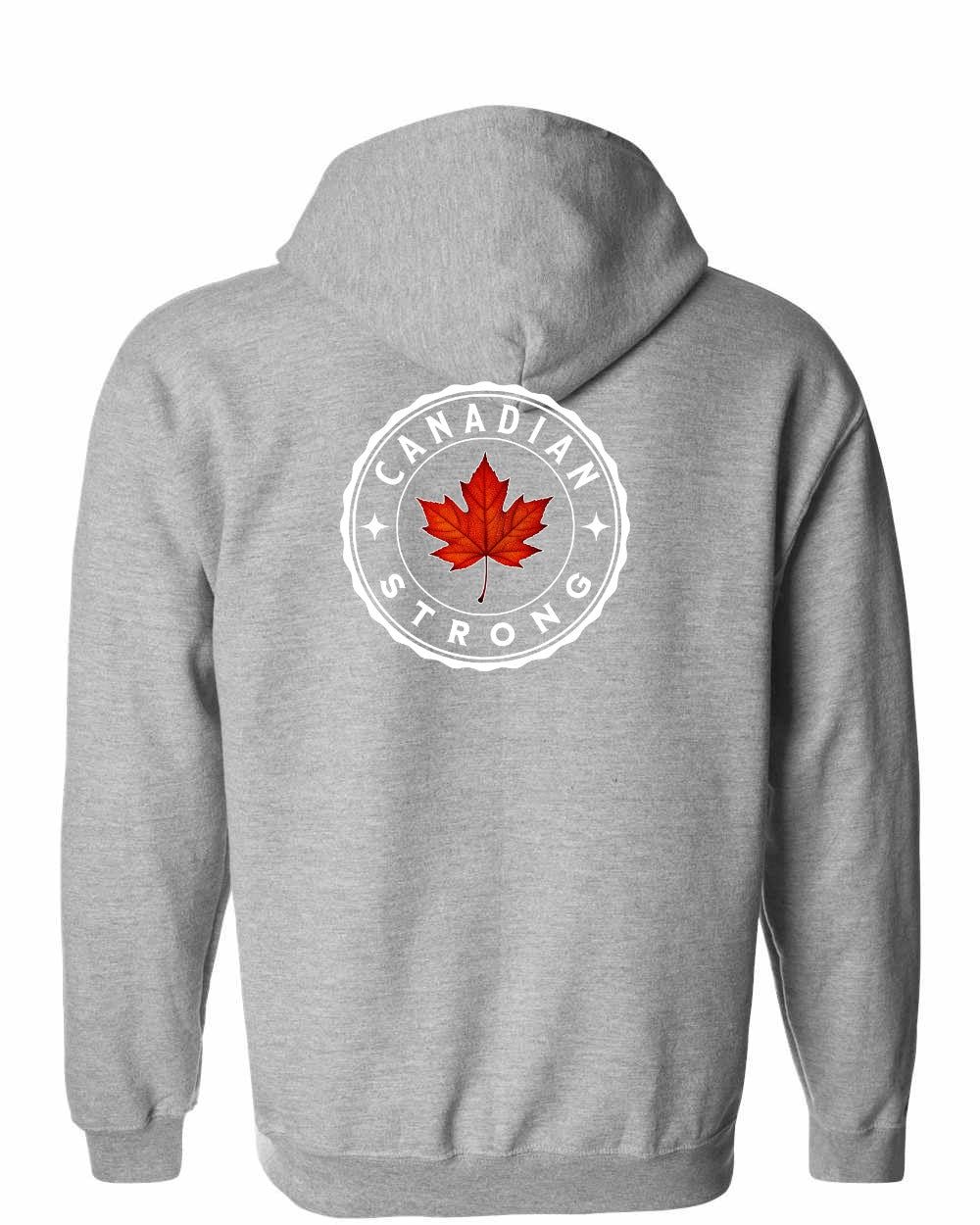 Canadian Strong Leaf Left Chest and Back Zip Hoodie - Gildan Canada (sewn Internationally) - Unisex