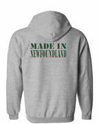 Made In NFLD ( Tartan Lettering) Left Chest and Back Zip Hoodie - Unisex