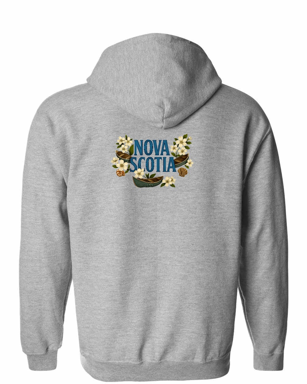 NS Flowers Left Chest and Back Zip Hoodie - Unisex