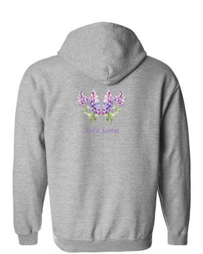 Nova Scotia Lupins Left Chest and Back zip-hoodie