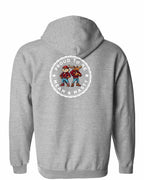 Proud Mean & Nasty Beaver and Moose Left Chest and Back Zip Hoodie - Gildan Canada (sewn Internationally) - Unisex