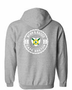 Born and Raised CB Heart Flag Left Chest & Back Zip Hoodie - Unisex