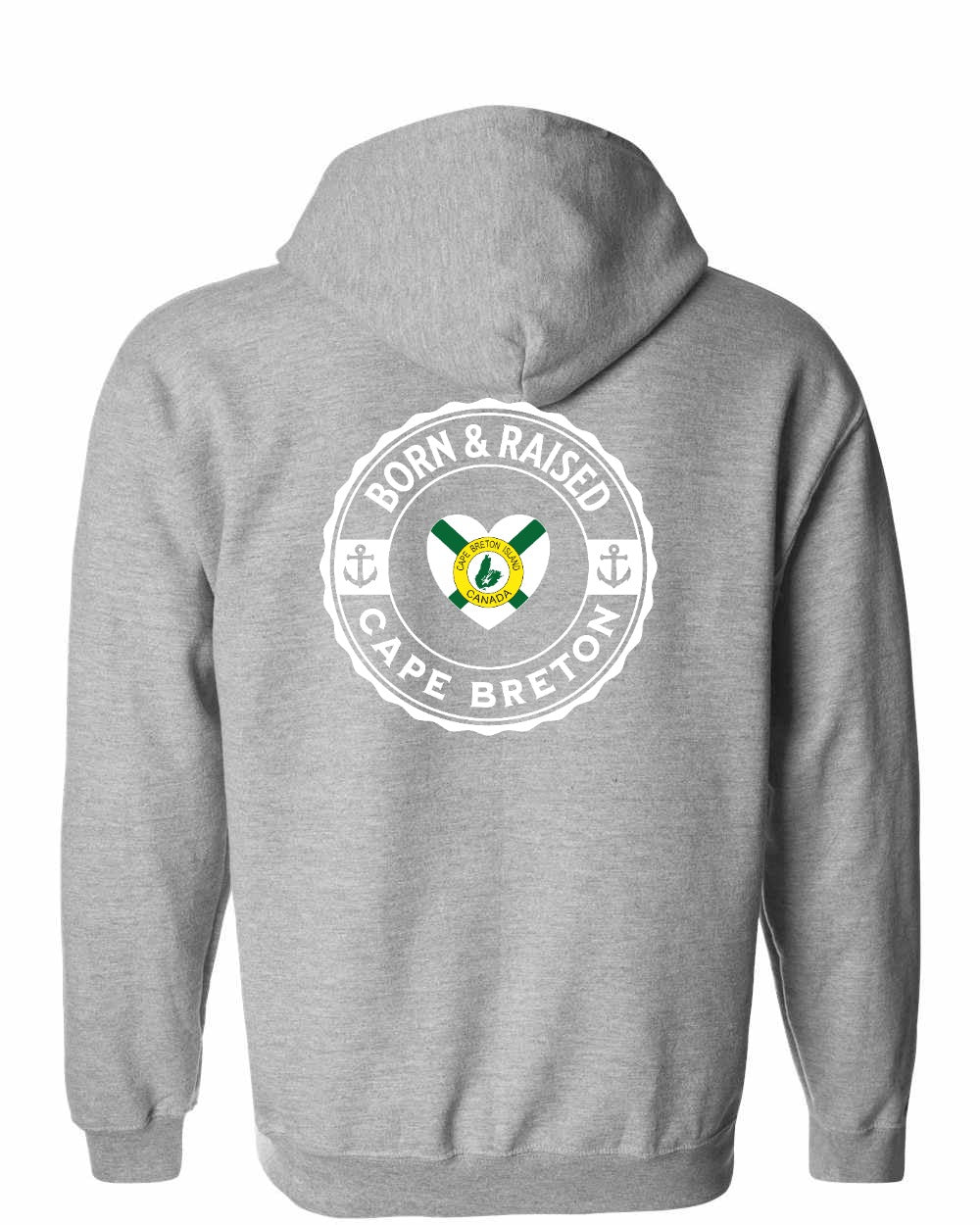 Born and Raised CB Heart Flag Left Chest & Back Zip Hoodie - Unisex
