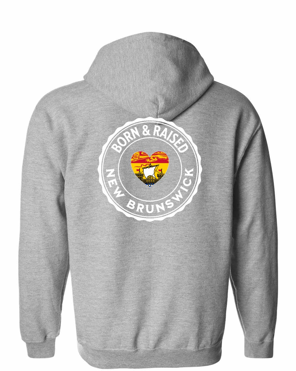 Born and Raised NB Heart Flag Left Chest & Back Zip Hoodie - Unisex