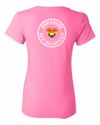 Born and Raised Heart Flag NB Left Chest and Back Women's Tee