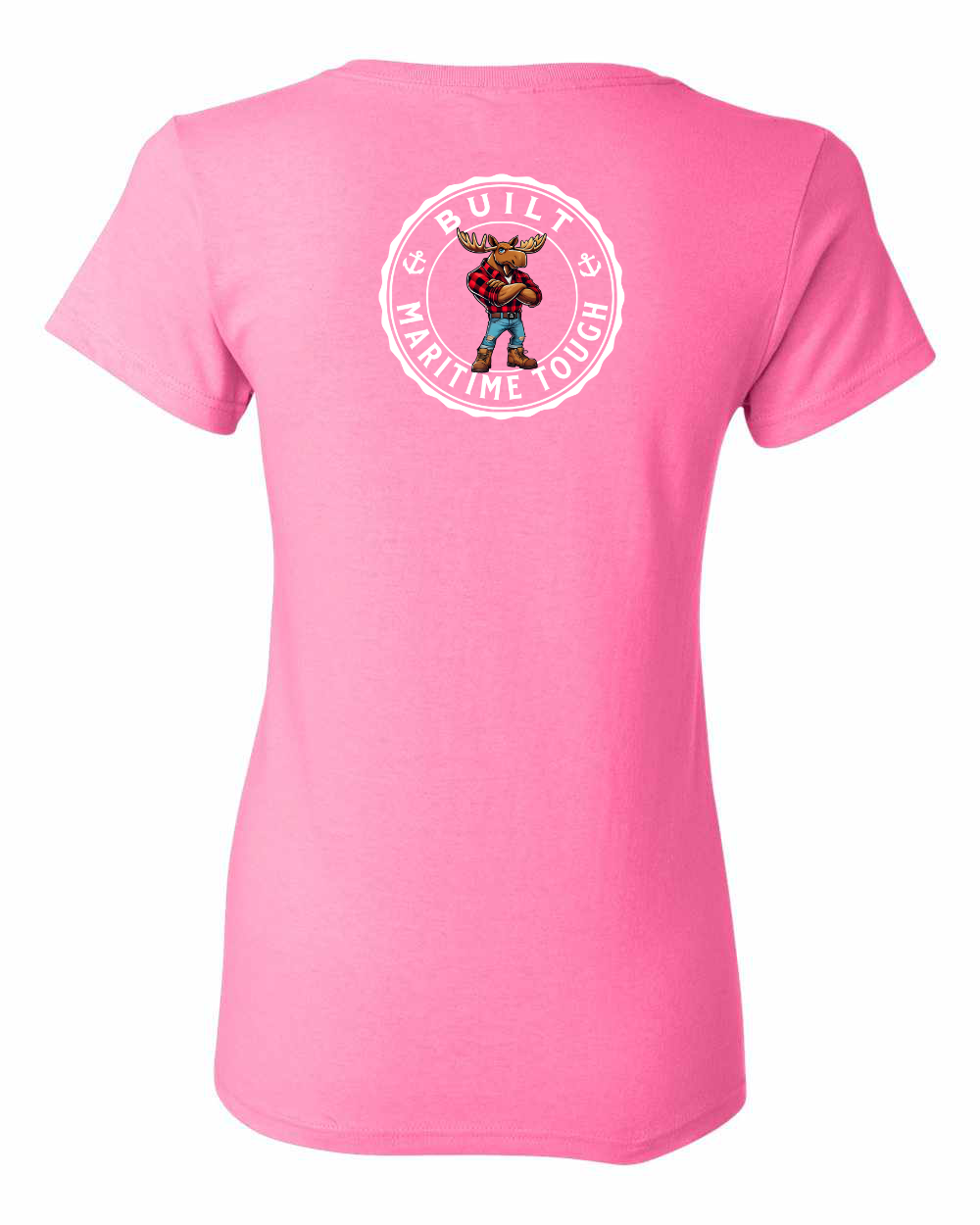 Built Maritime Tough Moose Left Chest And Back Women's Tee