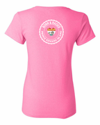 Born and Raised Heart Flag PEI Left Chest and Back Women's Tee