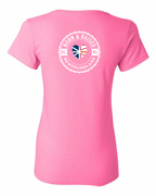 Born and Raised Heart Flag NFLD Left Chest and Back Women's Tee