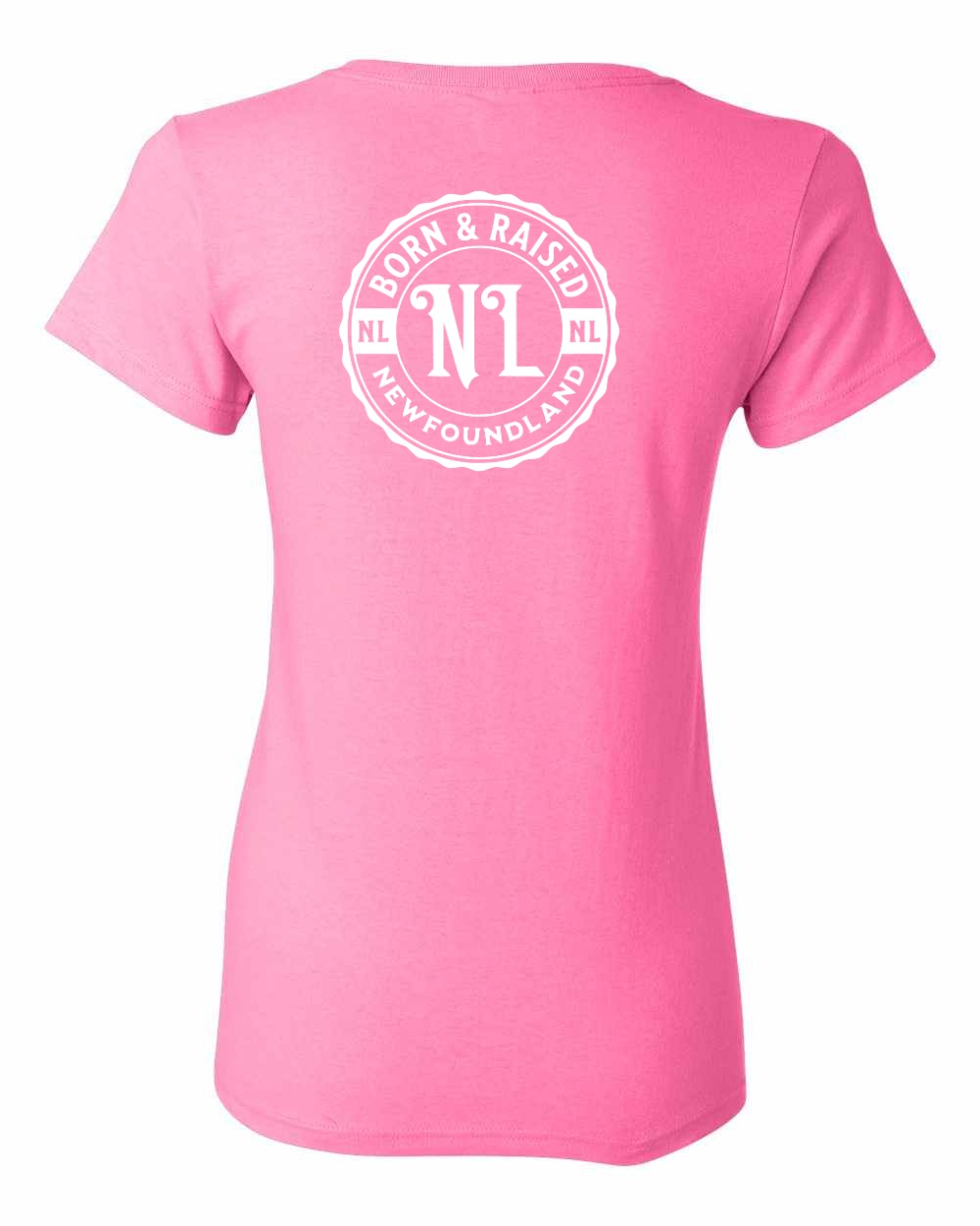 Born & Raised NFLD Left Chest and Back Women's Tee
