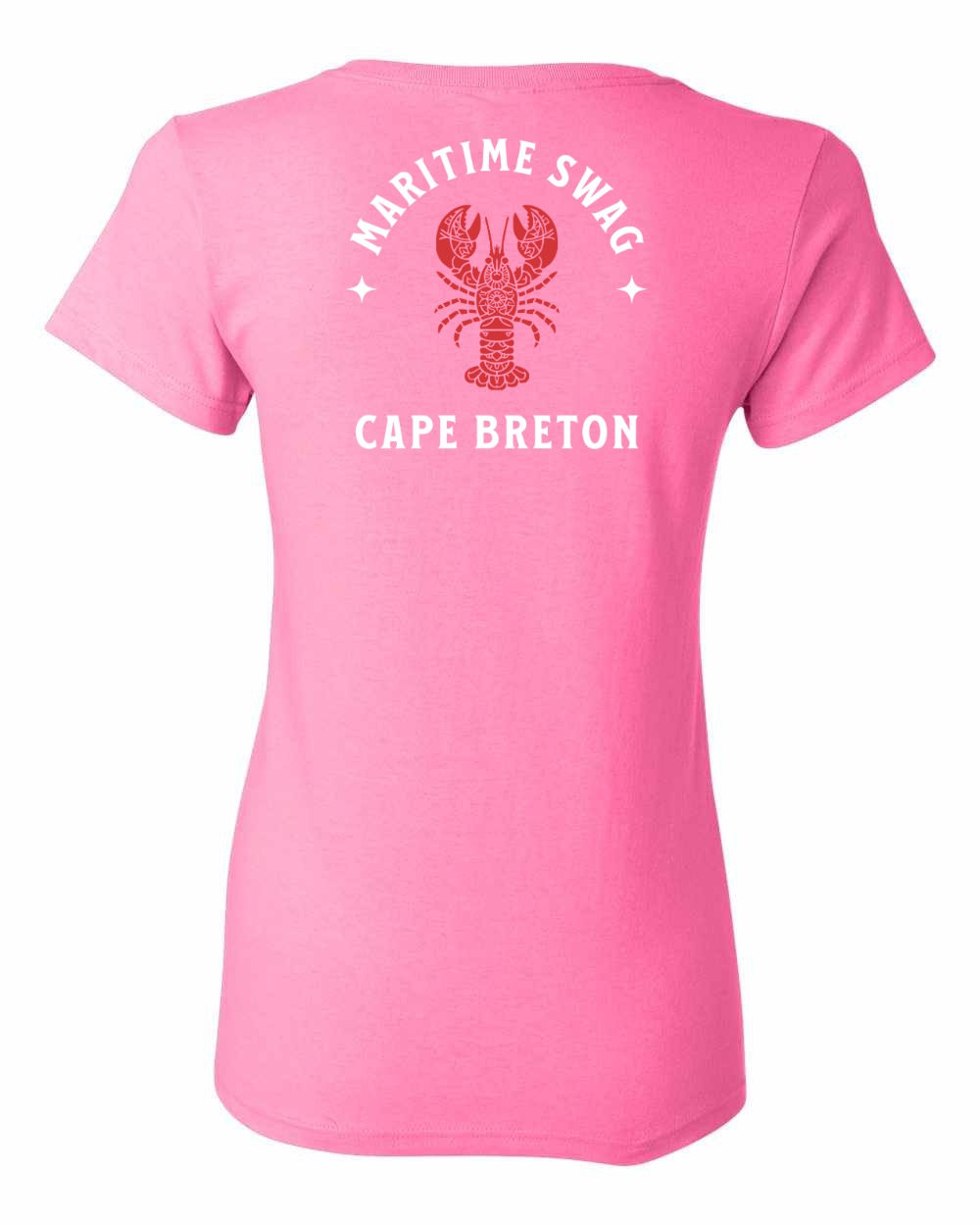 Maritime Swag Cape Breton Mandala Red Lobster Left Chest and Back Women's Tee