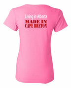 Living Alberta Made in CB Left Chest and Back Women's Tee