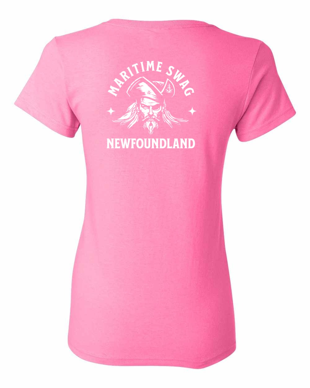 Maritime Swag NFLD Pirate Left Chest and Back Women's Tee