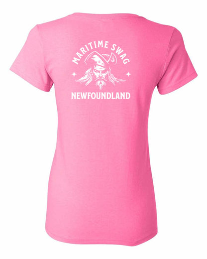 Maritime Swag Newfoundland Pirate Left Chest and Back Women's Tee