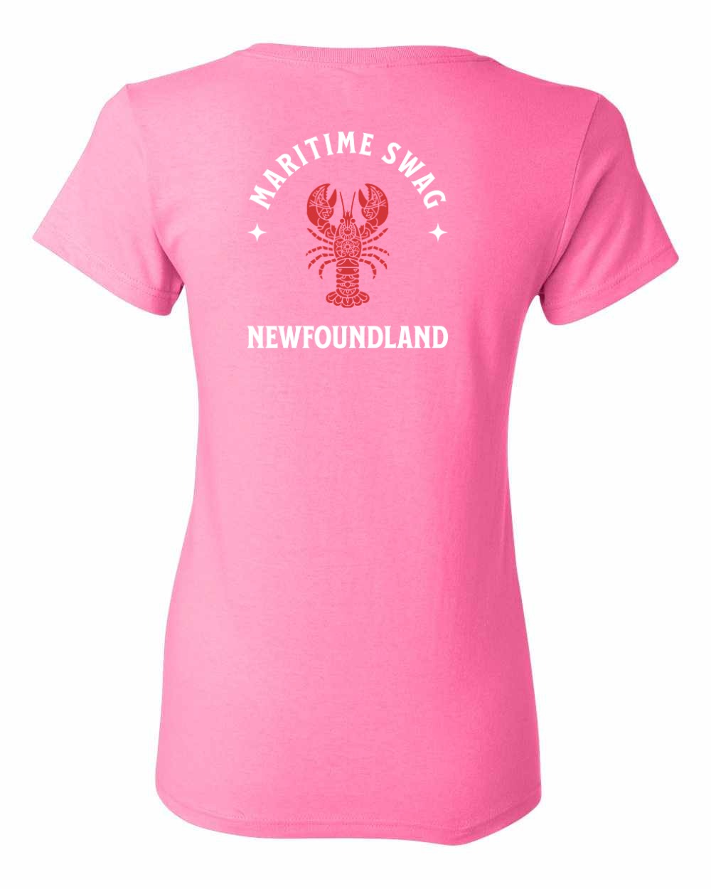 Maritime Swag NFLD Mandala Red Lobster Left Chest and Back Women's Tee