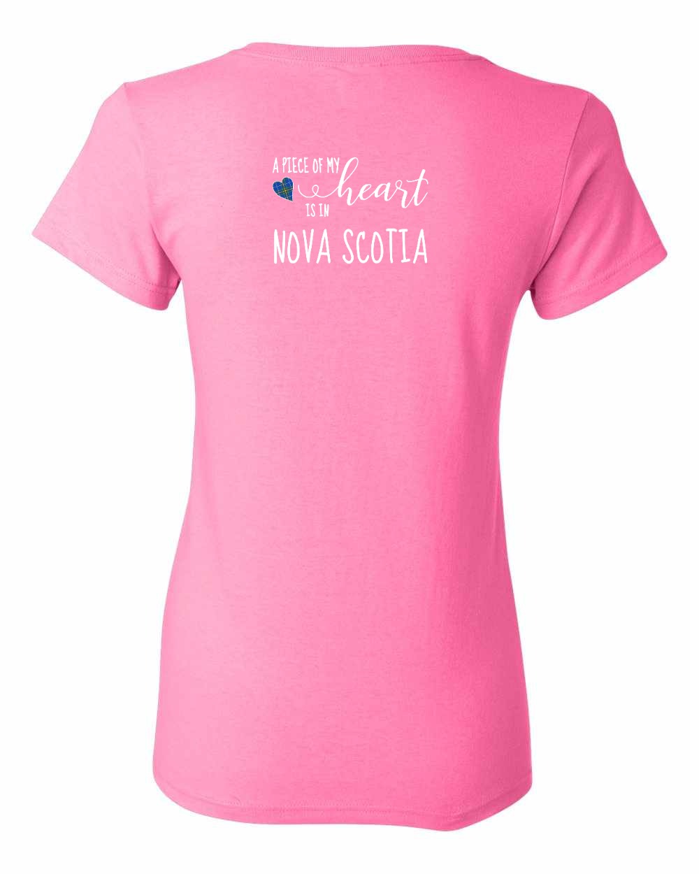 A piece of My heart in Nova Scotia (Tartan Heart) Left Chest and Back womens-tee
