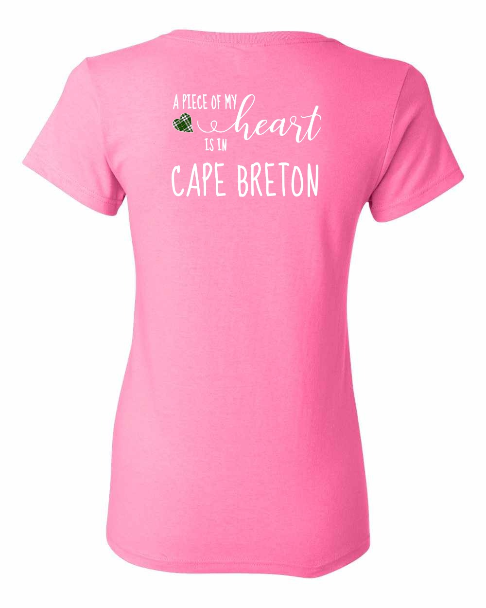 A piece of My heart in CB Tartan Heart Left Chest and Back Women's Tee