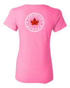 Canadian Strong Leaf Left Chest and Back Women's Tee - Gildan Canada (sewn Internationally)