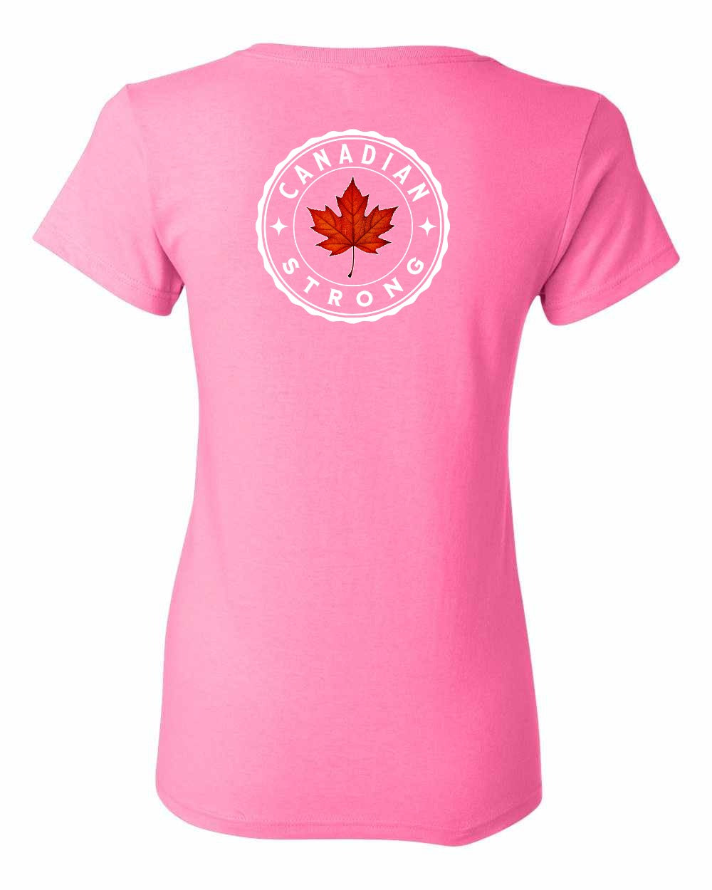 Canadian Strong Leaf Left Chest and Back Women's Tee - Gildan Canada (sewn Internationally)