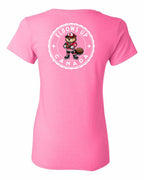 Elbows Up Beaver Left Chest and Back Women's Tee - Gildan Canada (sewn Internationally)