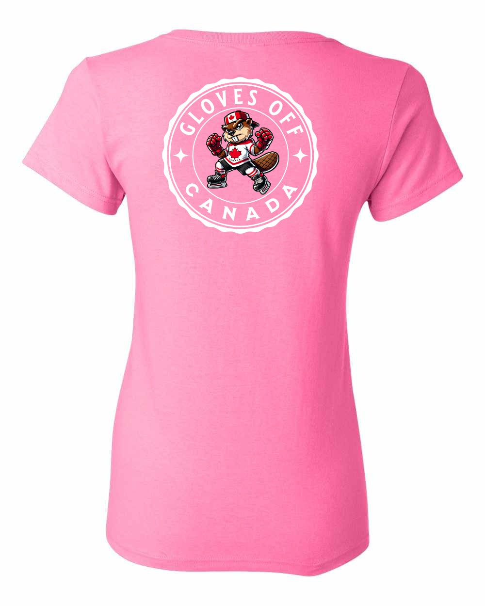 Gloves Off Beaver Left Chest And Back Women's Tee