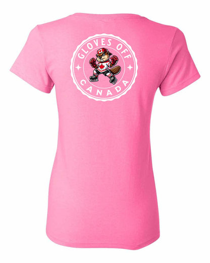 Gloves Off Beaver Left Chest And Back Women's Tee