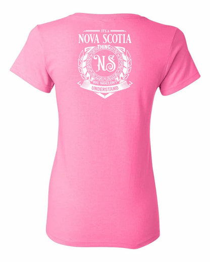 It's  A Nova Scotia Thing Left Chest and Back womens-tee
