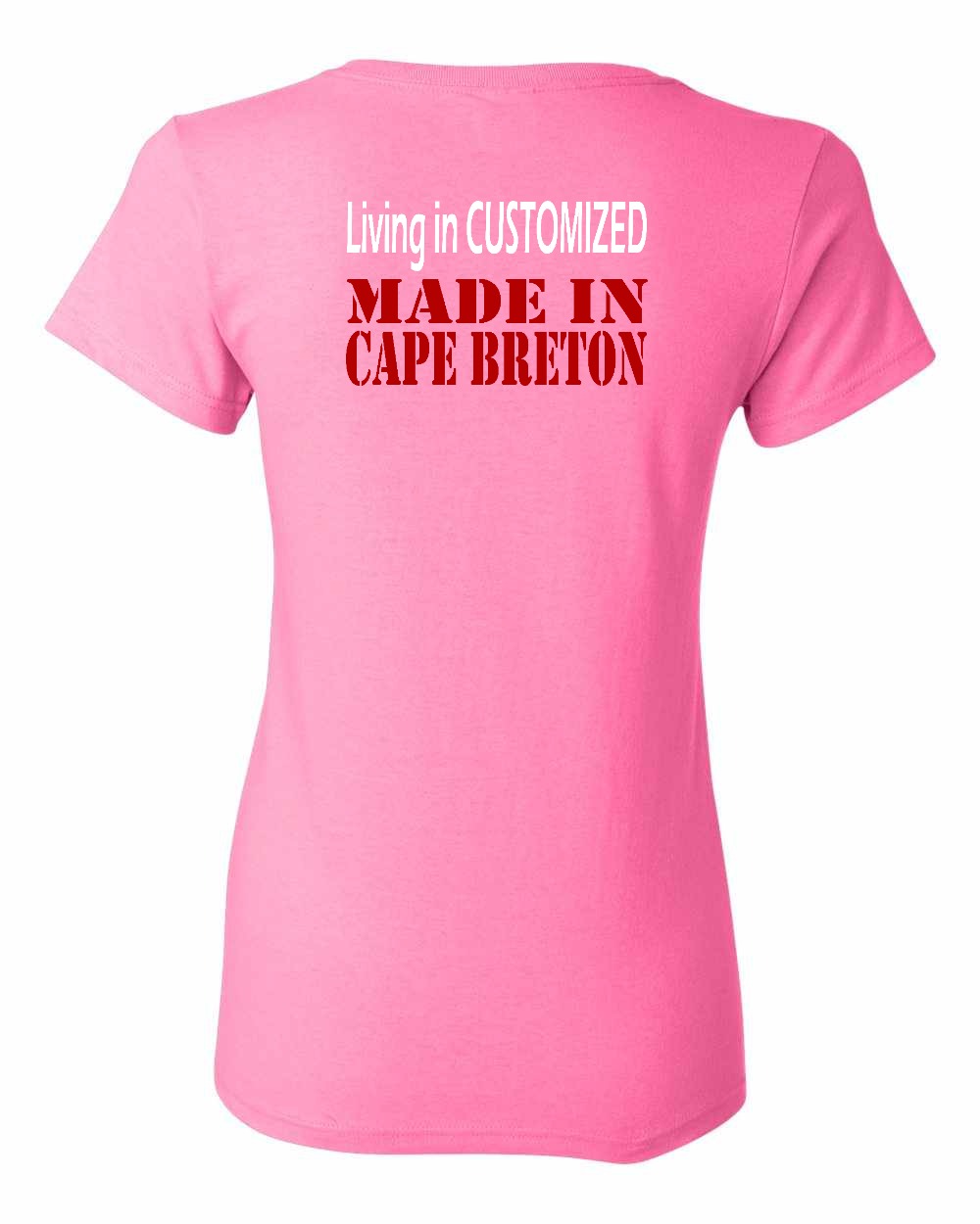 Living in Custom Made in CB Left Chest and Back Women's Tee