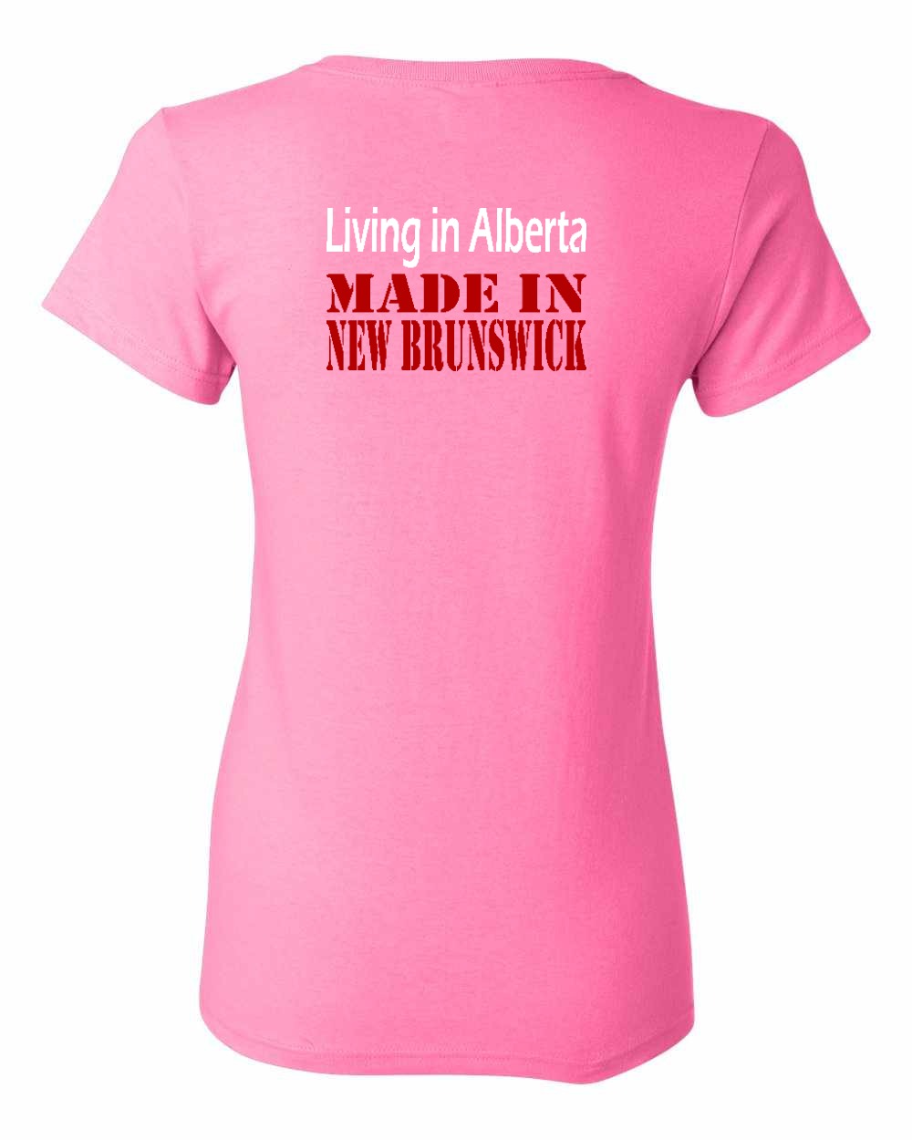 Living Alberta Made in New Brunswick Left Chest and Back Women's Tee