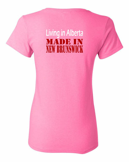 Living Alberta Made in New Brunswick Left Chest and Back Women's Tee