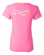 Living the NB Life yellow Left Chest and Back Women's Tee