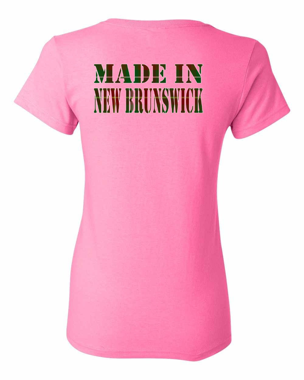 Made In NB ( Tartan Lettering) Left Chest and Back Women's Tee