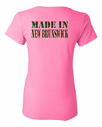 Made In NB ( Tartan Lettering) Left Chest and Back Women's Tee