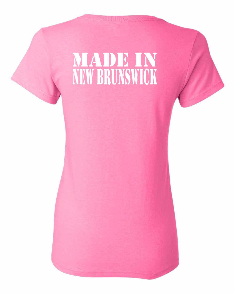 Made In NB ( White Lettering) Left Chest and Back Women's Tee