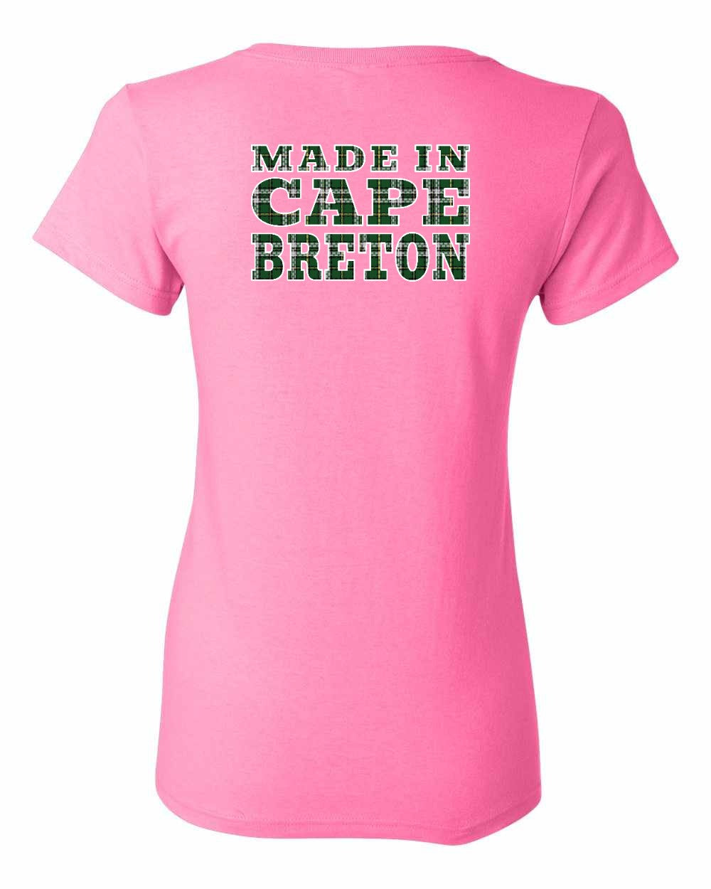 Made In Cape Breton Tartan Left Chest and Back Women's Tee