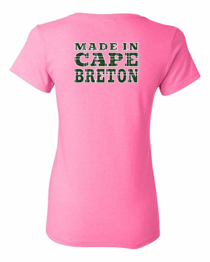Made In Cape Breton Tartan Left Chest and Back Women's Tee