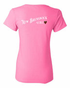 NB Girl Tartan heart Left Chest and Back Women's Tee