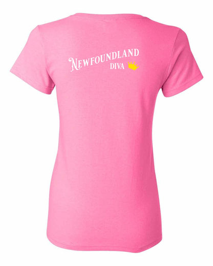 Newfoundland Diva Left Chest and Back Women's Tee