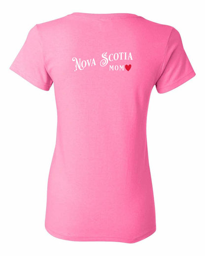 Nova Scotia Mom Left Chest and Back womens-tee